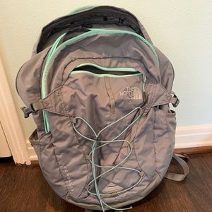 North Face Gray and Teal Backpack